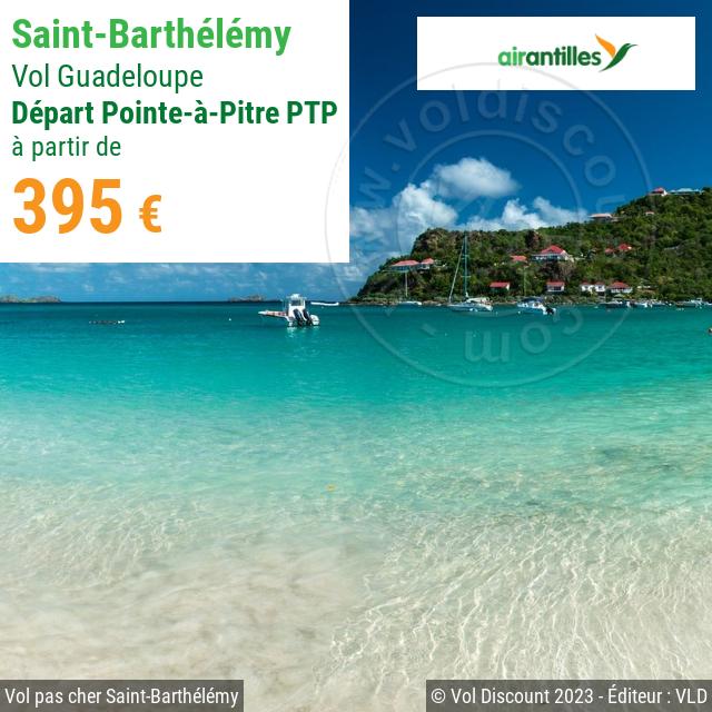 Vol discount Pointe-à-Pitre Saint-Barthélémy Air Antilles