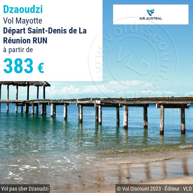 Vol discount Saint-Denis de La Réunion Dzaoudzi Air Austral