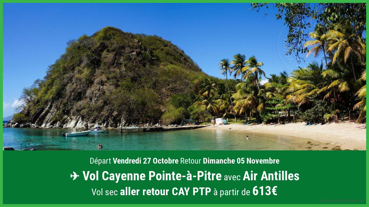 Vol moins cher Cayenne Pointe-à-Pitre Air Antilles