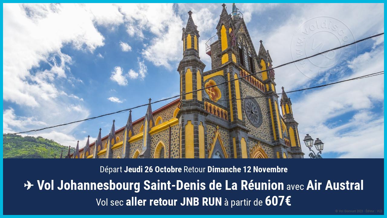 Vol moins cher Johannesbourg Saint-Denis de La Réunion Air Austral