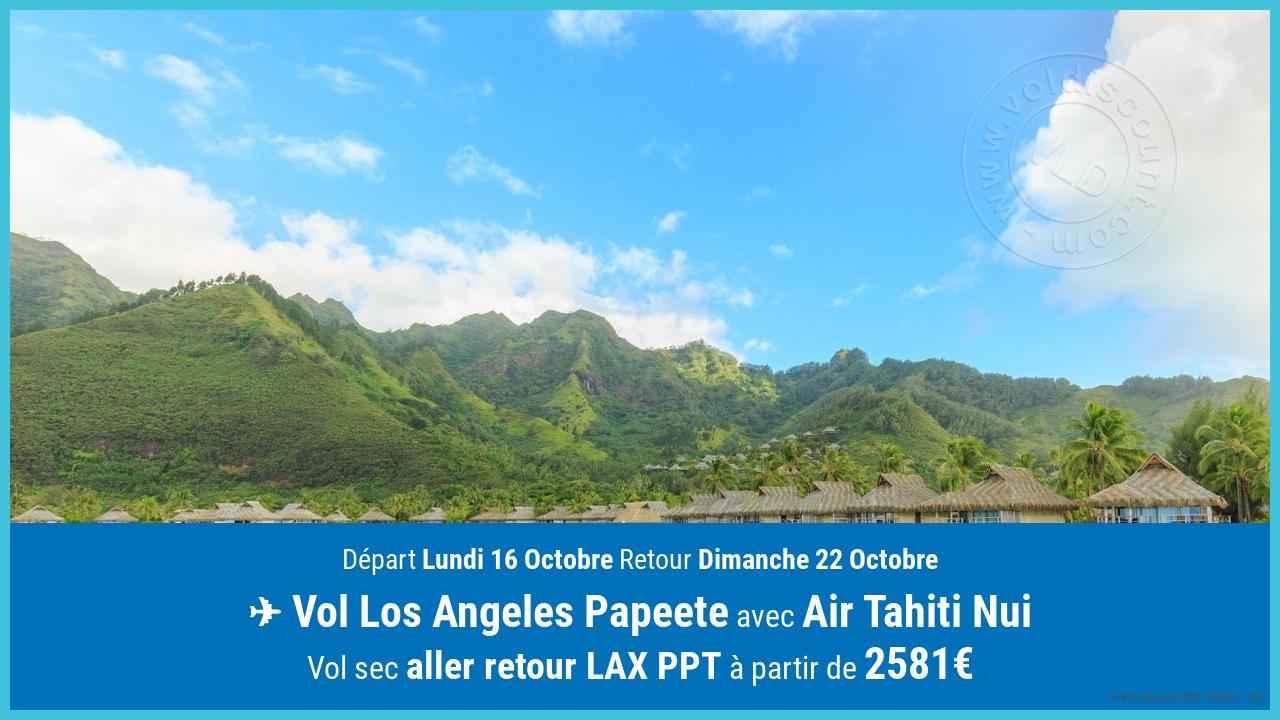 Vol moins cher Papeete Air Tahiti Nui