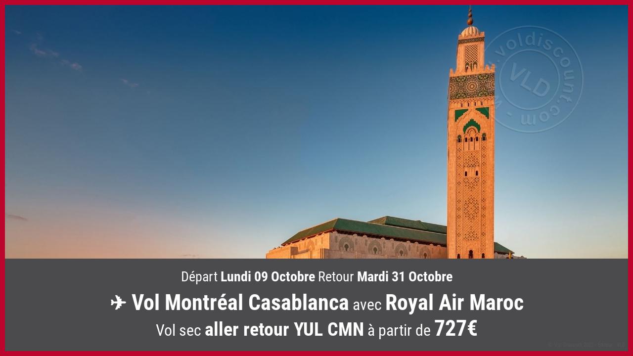 Vol moins cher Montréal Casablanca