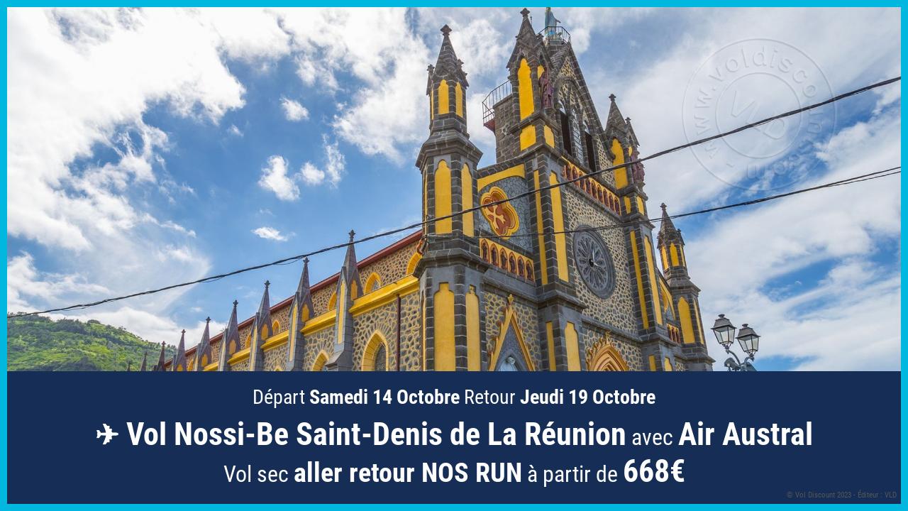 Vol moins cher Nossi-Be Saint-Denis de La Réunion
