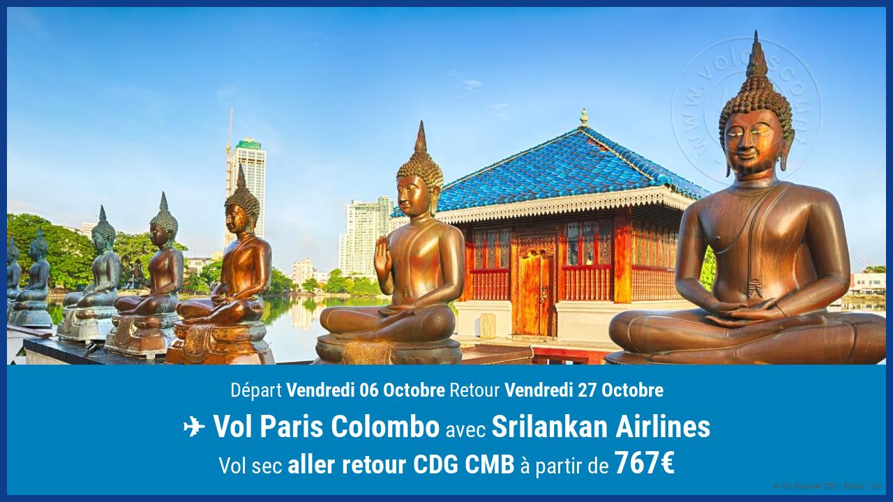 Vol moins cher Paris Colombo Srilankan Airlines