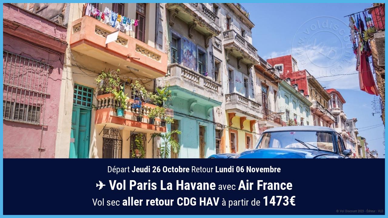 Vol moins cher Paris La Havane Air France