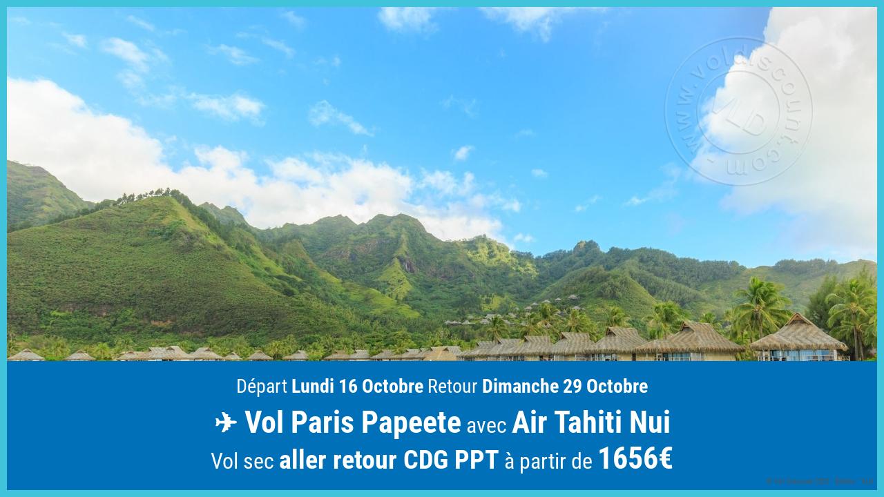Vol moins cher Papeete Air Tahiti Nui