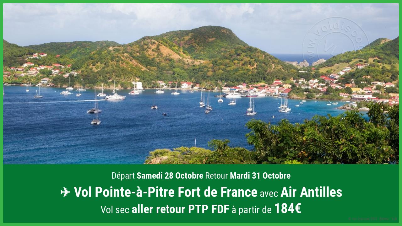 Vol moins cher Pointe-à-Pitre Fort de France Air Antilles