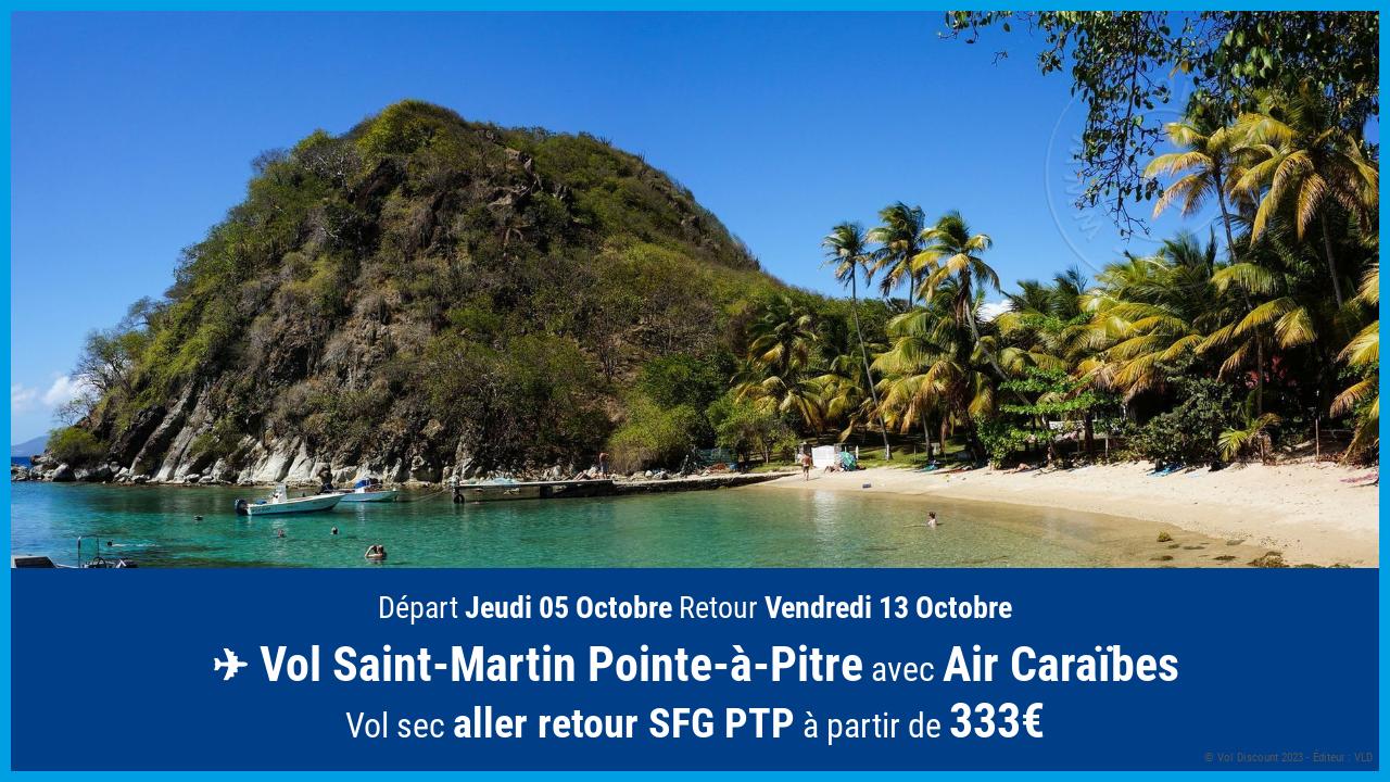 Vol moins cher Saint-Martin Pointe-à-Pitre Air Caraïbes