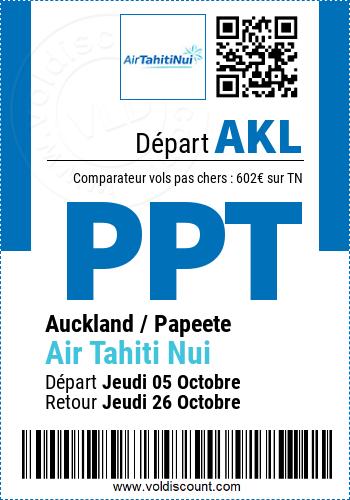 Vol pas cher Papeete Air Tahiti Nui