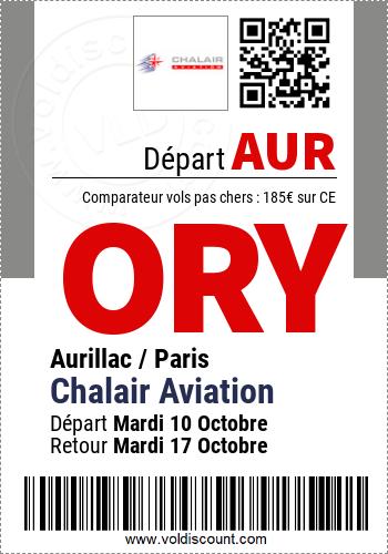 Vol pas cher Aurillac Paris Chalair Aviation