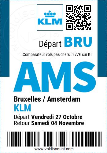Vol pas cher Bruxelles Amsterdam KLM