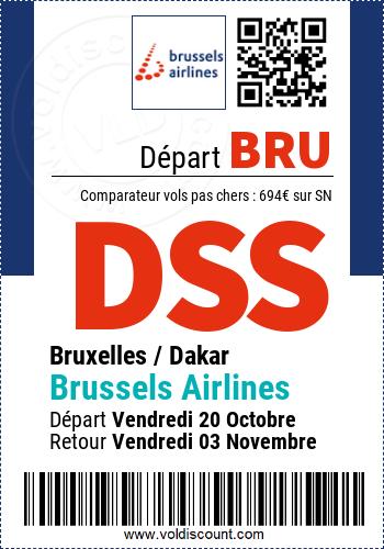 Vol pas cher Bruxelles Dakar Brussels Airlines