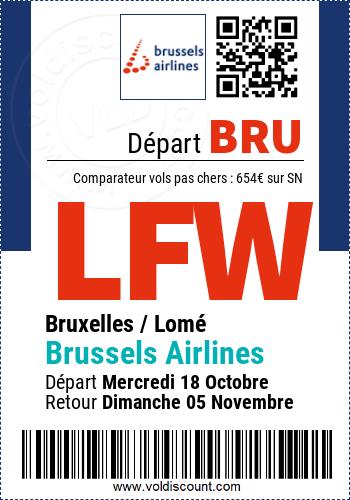 Vol pas cher Bruxelles Lomé Brussels Airlines