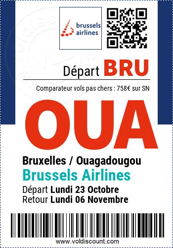 Vol pas cher Bruxelles Ouagadougou Brussels Airlines