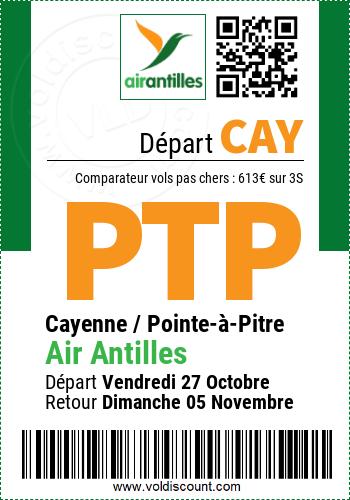 Vol pas cher Cayenne Pointe-à-Pitre Air Antilles