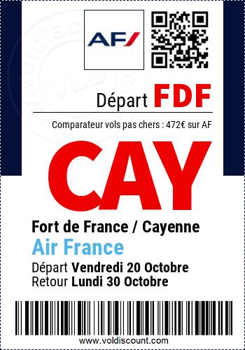 Vol pas cher Fort de France Cayenne Air France