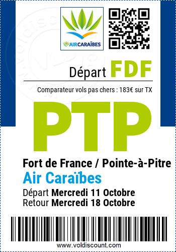Vol pas cher Fort de France Pointe-à-Pitre Air Caraïbes