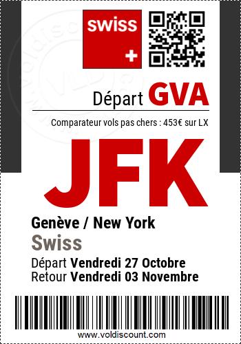 Vol pas cher Genève New York Swiss