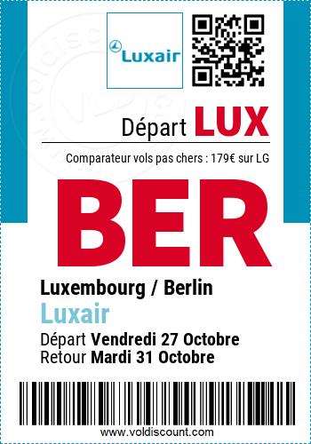 Vol pas cher Luxembourg Berlin Luxair