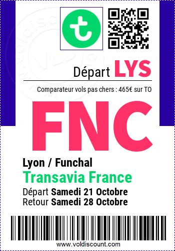 Vol pas cher Lyon Funchal Transavia France
