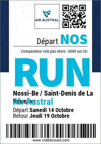 Vol pas cher Nossi-Be Saint-Denis de La Réunion