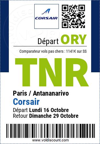 Vol pas cher Paris Antananarivo Corsair