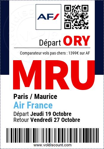 Vol pas cher Paris Maurice Air France