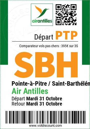 Vol pas cher Pointe-à-Pitre Saint-Barthélémy Air Antilles
