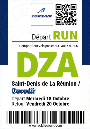 Vol pas cher Saint-Denis de La Réunion Dzaoudzi Corsair