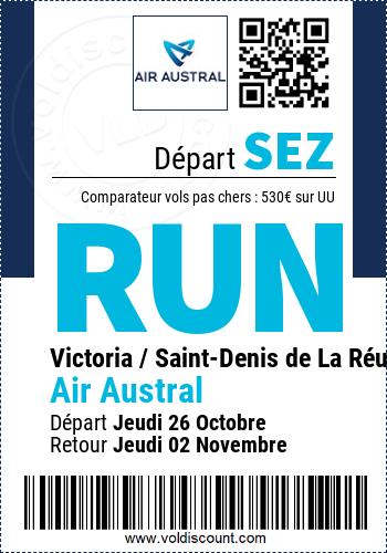 Vol pas cher Victoria Saint-Denis de La Réunion Air Austral