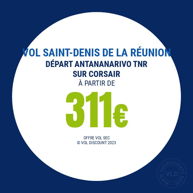 Vol promo Antananarivo Saint-Denis de La Réunion Corsair