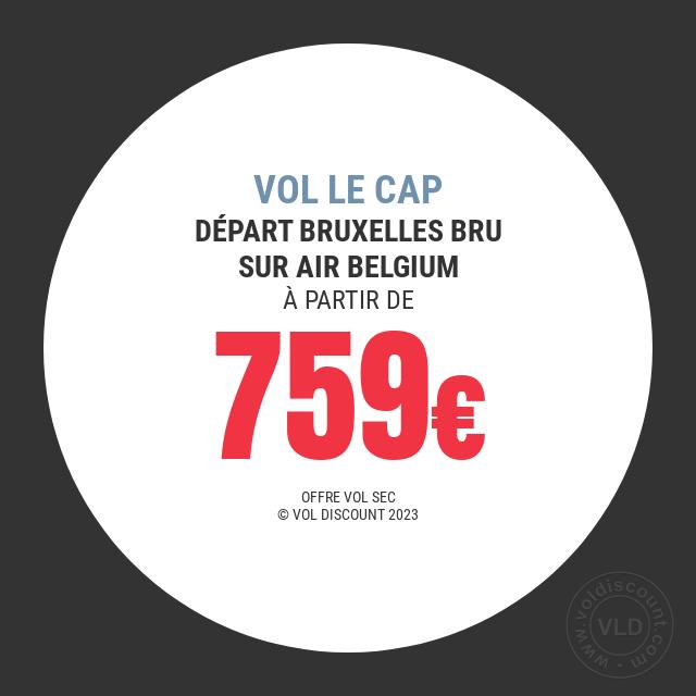 Vol promo Bruxelles Le Cap Air Belgium