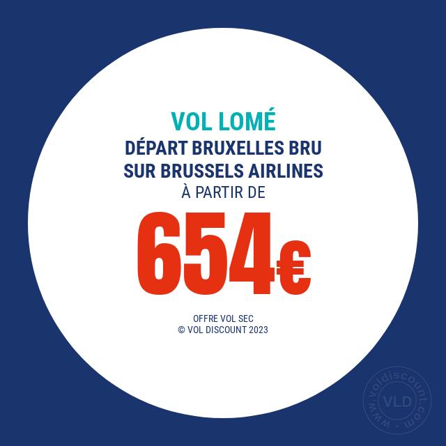 Vol promo Bruxelles Lomé Brussels Airlines