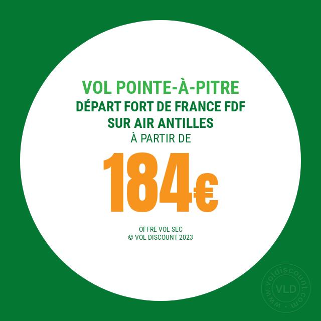 Vol promo Fort de France Pointe-à-Pitre Air Antilles