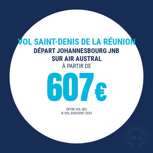 Vol promo Johannesbourg Saint-Denis de La Réunion Air Austral