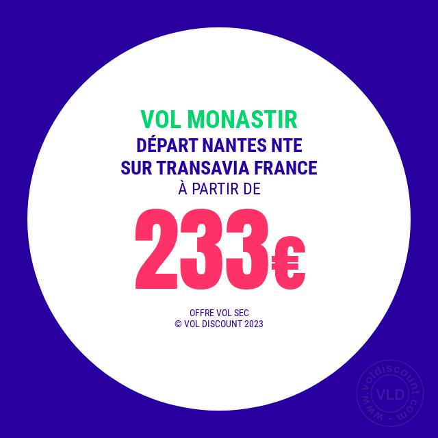 Vol promo Monastir Transavia France