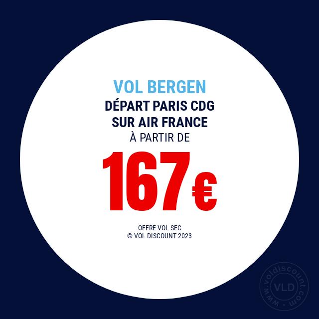 Vol promo Paris Bergen Air France