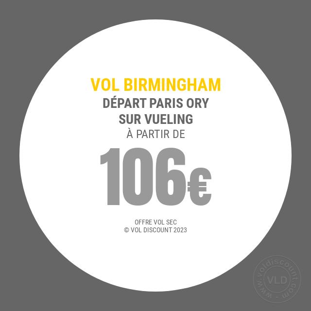 Vol promo Paris Birmingham Vueling