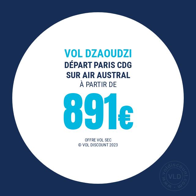 Vol promo Paris Dzaoudzi