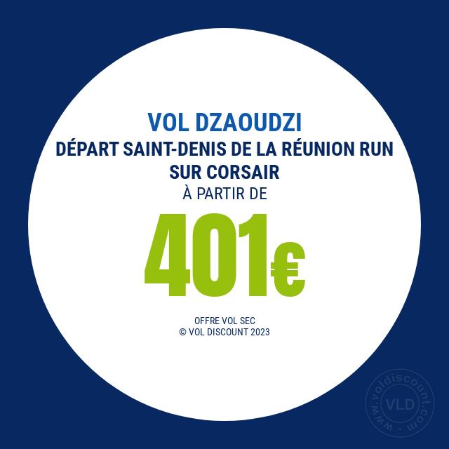 Vol promo Saint-Denis de La Réunion Dzaoudzi Corsair