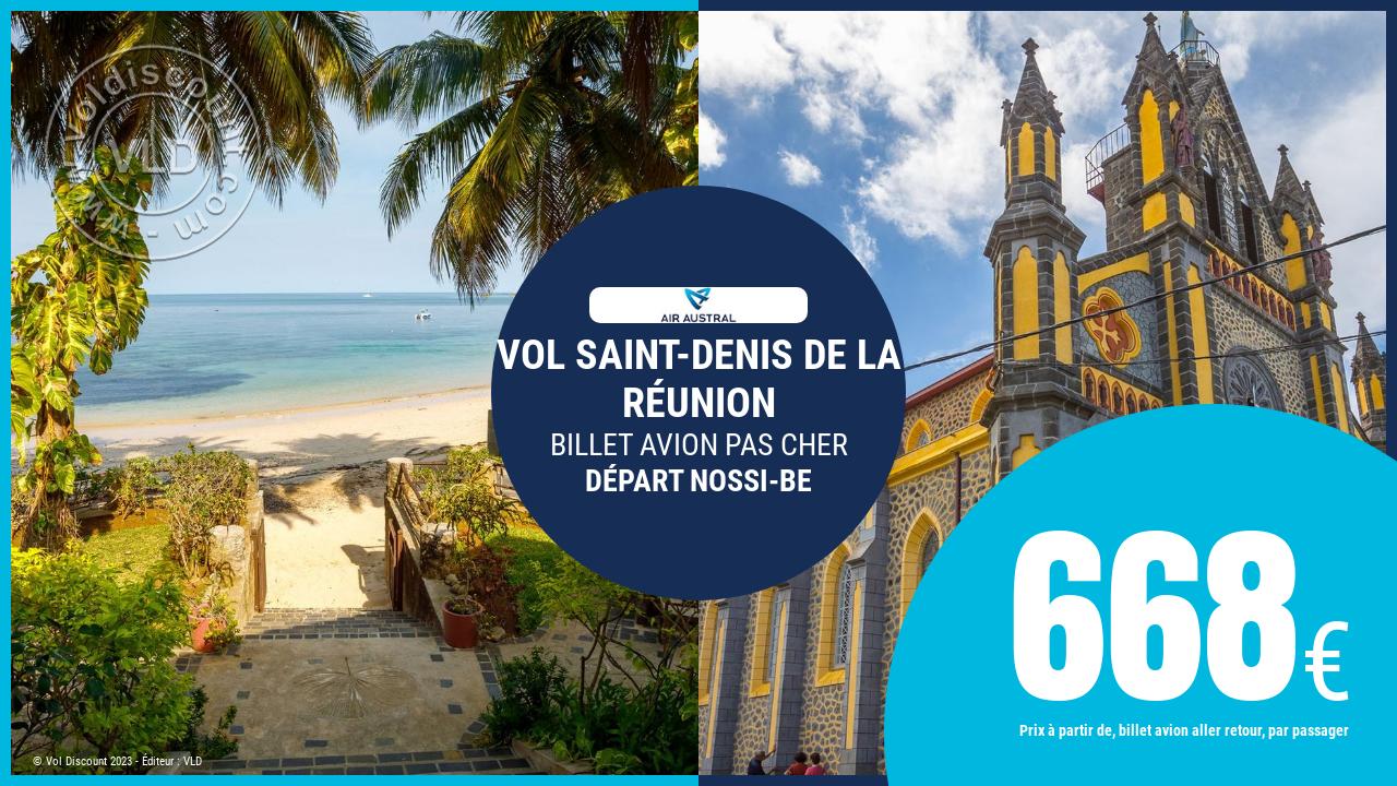 Vol sec Nossi-Be Saint-Denis de La Réunion