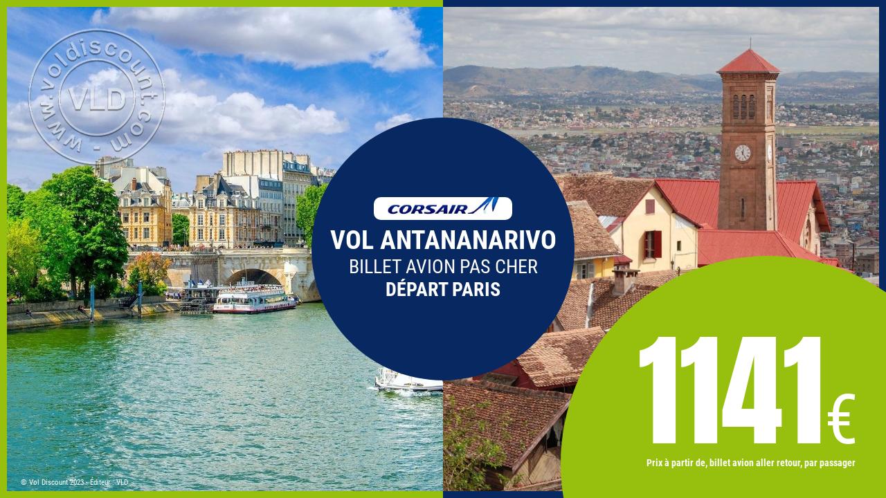 Vol sec Paris Antananarivo Corsair