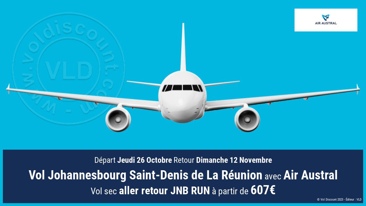 Vol Johannesbourg Saint-Denis de La Réunion Air Austral